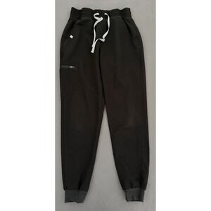FIGS Zamora Jogger Scrub Pants Womens Size Sz Black Tapered High Rise Drawstring
